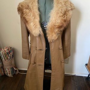 Donenfelds Dayton leather and fur trnchcoat vintage